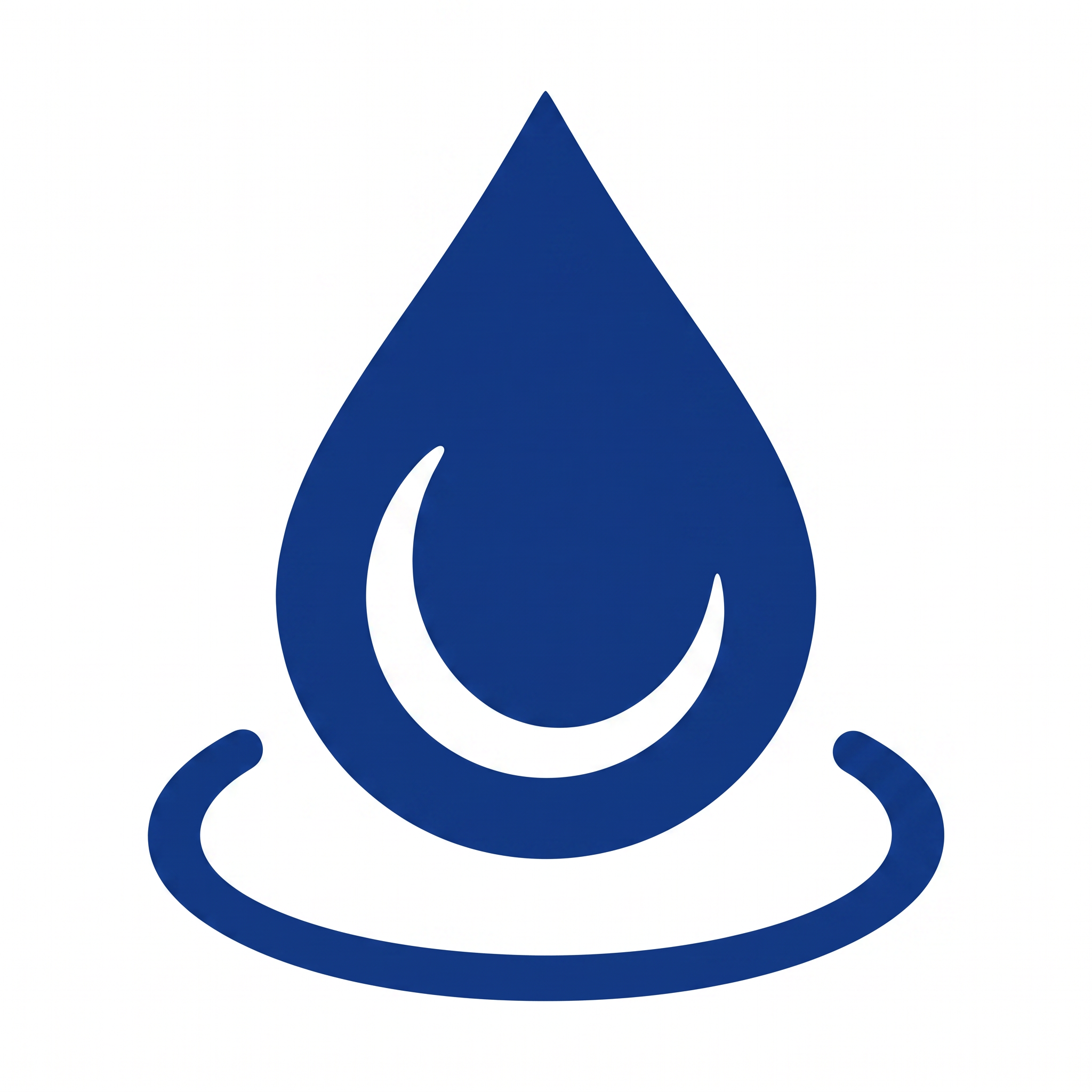 Drupal logo: a blue water-drop shape with a white swirl on a white background
